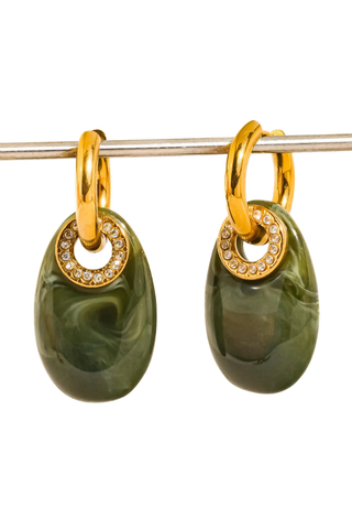 Flânerie Canari 18K Gold Non-Tarnish Resin Hoop Earrings