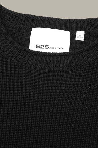 Daphne Cropped Cotton Pullover - Black 525 America 110039907