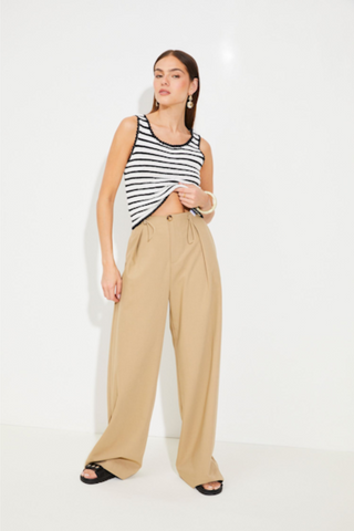 Suncoo Jilian Fluid Drawstring Wide Leg Pants