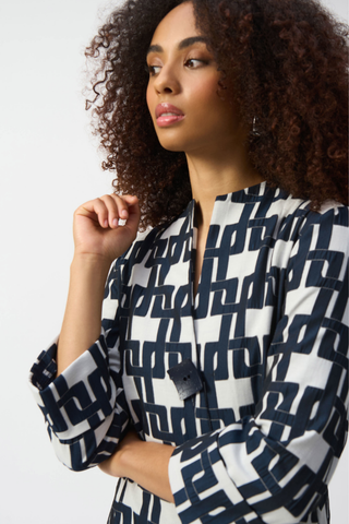 Ribkoff 251000 Geometric Jacquard Trapeze Jacket
