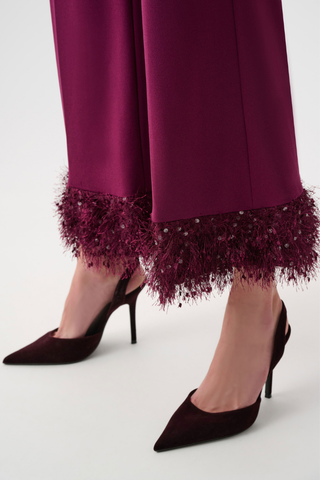 Scuba Crepe Wide Leg Pants With Fringe Ribkoff 263715