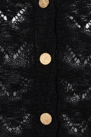 EsQualo Fancy Knit Cardigan - Black