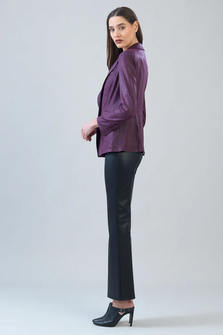 Liquid Leather Signature Pocket Blazer - Plum Clara Sunwoo JK124