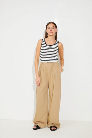 Suncoo Jilian Fluid Drawstring Wide Leg Pants