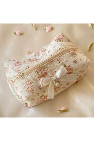 Cute Bow Flower Print Makeup Bag Dipped Shop DP25C569