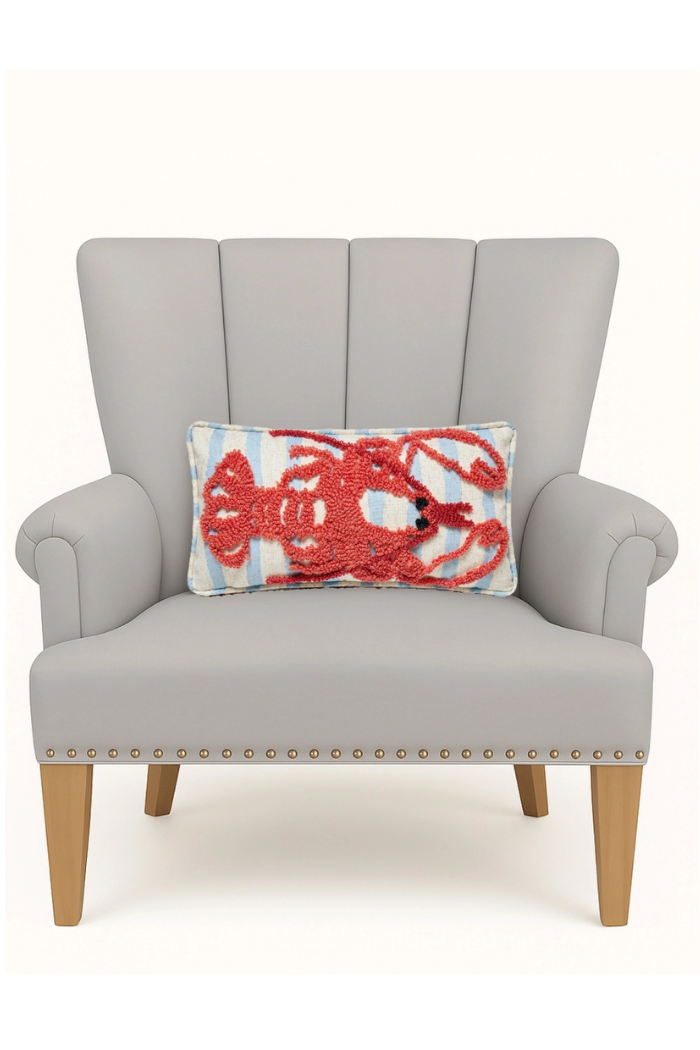 Coastal Lobster Tufted Hook Pillow