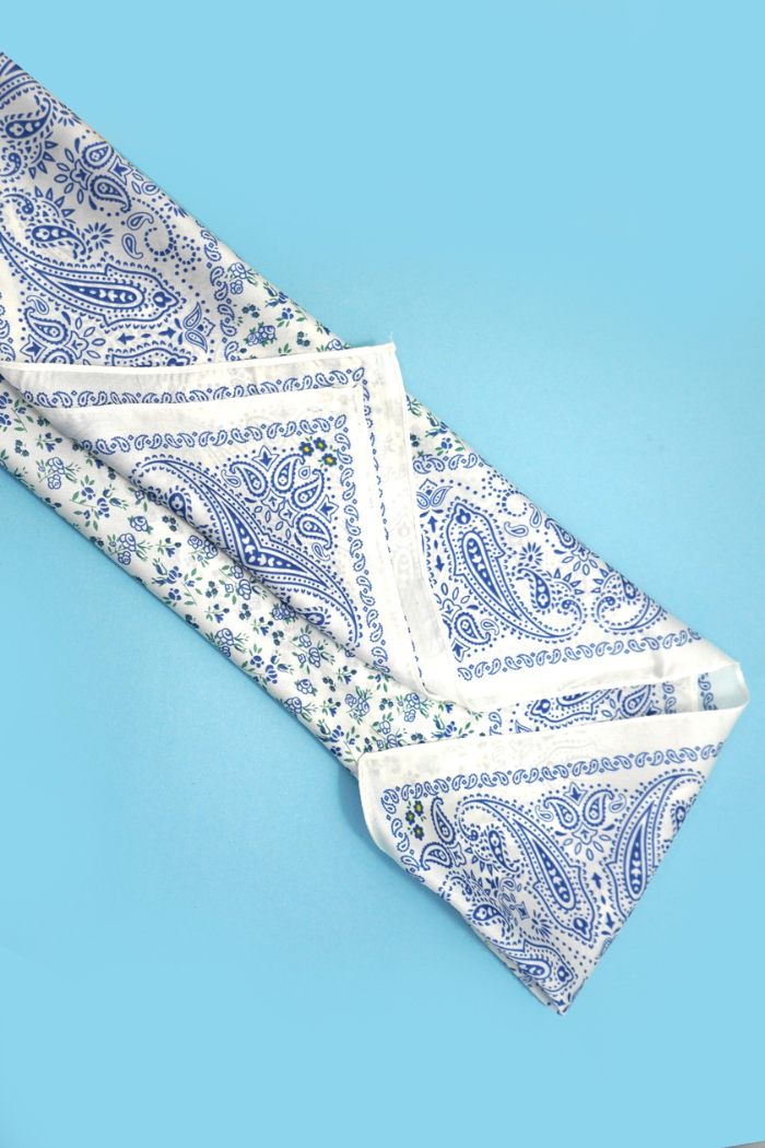 Josslyn Large Floral Toile Print Bandana Scarf