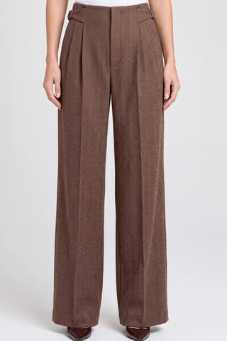 High Rise Pleated Wide Leg Trouser with Side Tab Liverpool LM7B65TL78