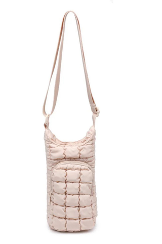Sol & Selene Let It Flow Quilted Puffer Crossbody - Cream