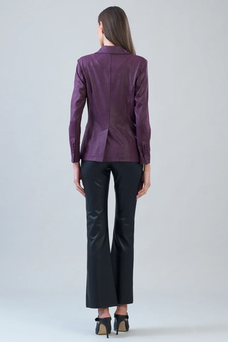Liquid Leather Signature Pocket Blazer - Plum Clara Sunwoo JK124