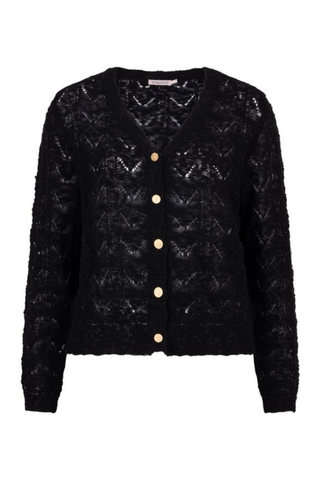 EsQualo Fancy Knit Cardigan - Black