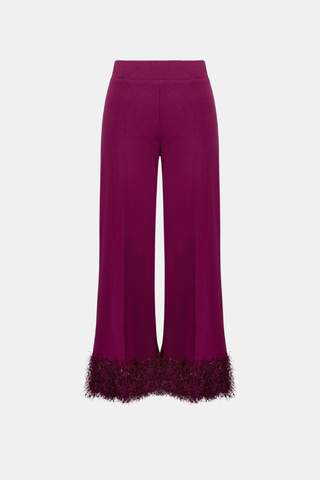 Scuba Crepe Wide Leg Pants With Fringe Ribkoff 263715