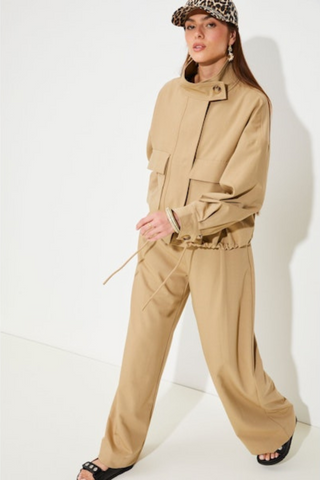 Suncoo Jilian Fluid Drawstring Wide Leg Pants