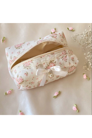 Cute Bow Flower Print Makeup Bag Dipped Shop DP25C569