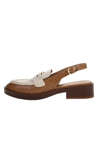 Chinese Laundry Paiinted Slingback Flat Bone/Camel