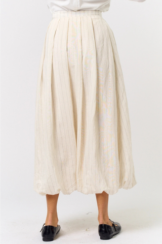 lalavon ILK4665 Ivory Pinstripe Bubble Maxi Skirt 