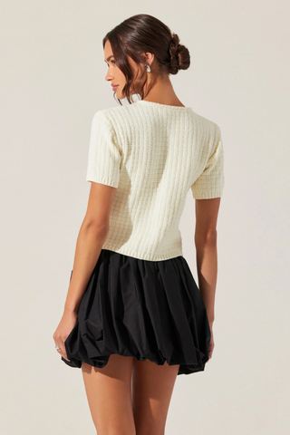 ASTR Averie Contrast Bow Cardigan