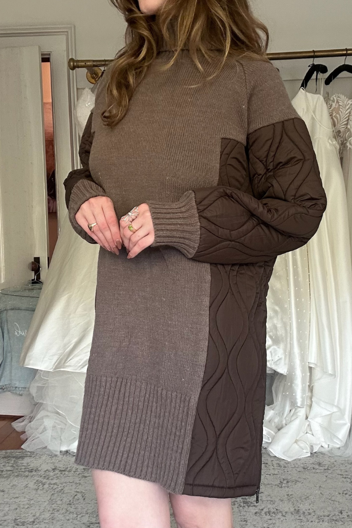 AMS Pure Cairo Sweater Dress Taupe