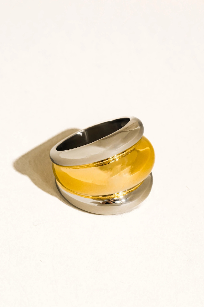 Flânerie by MAIQ Daelen 18K Gold Non-Tarnish Dome Statement Ring - Multi