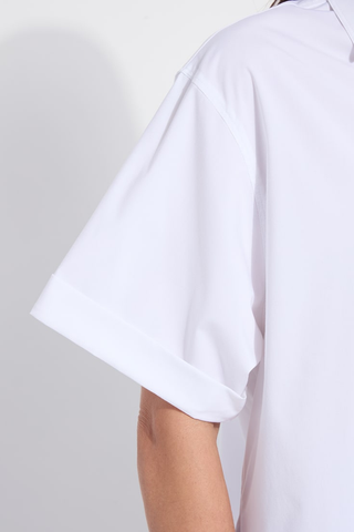Lysse 21-3836-M4 Corinna Oversized Cropped Shirt  White shirt with a plain background