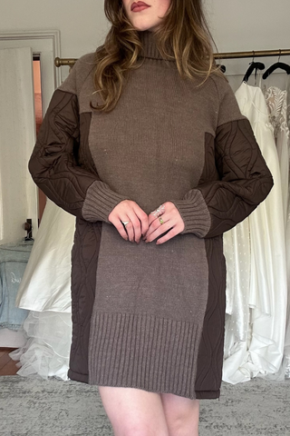 AMS Pure Cairo Sweater Dress Taupe