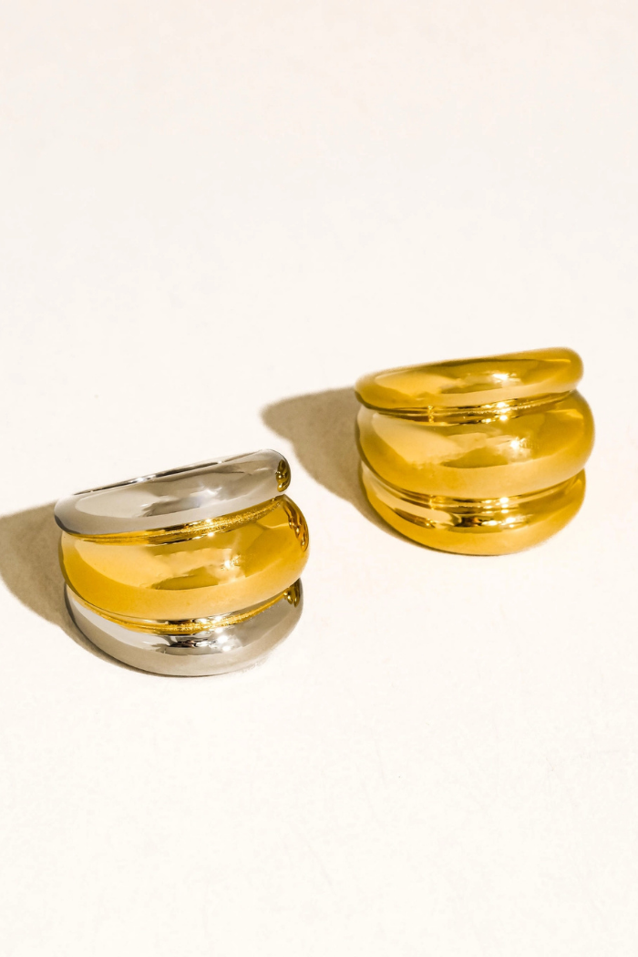 Flânerie by MAIQ Daelen 18K Gold Non-Tarnish Dome Statement Ring - Multi