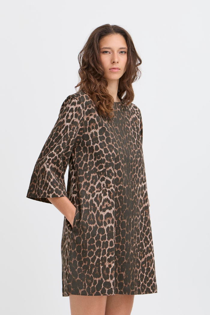 b. young BYKenna Dress 20816507 Denim Leopard