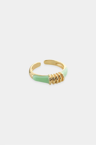 Vertical Line Accented Enamel Ring