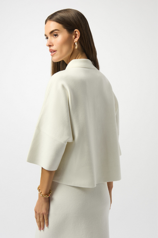 Ribkoff Sweater Knit Boxy Pullover With Polo Collar 253962