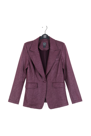 Liquid Leather Signature Pocket Blazer - Plum Clara Sunwoo JK124