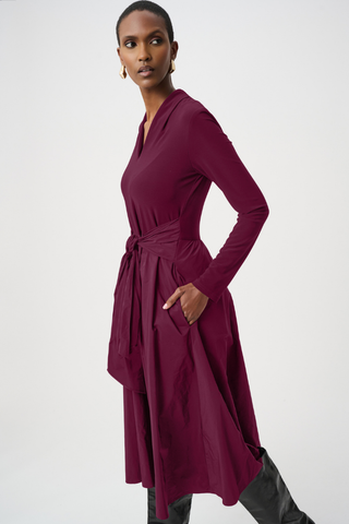 Silky Knit and Memory Fit and Flare Dress - Elderberry Ribkoff 263145