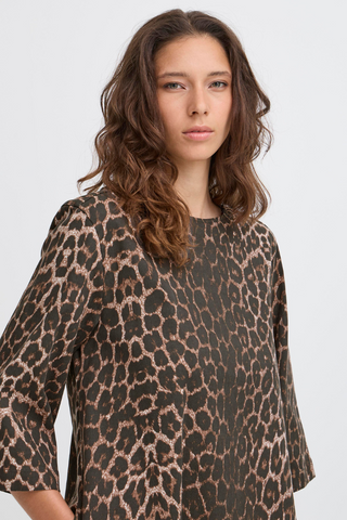 b. young BYKenna Dress 20816507 Denim Leopard