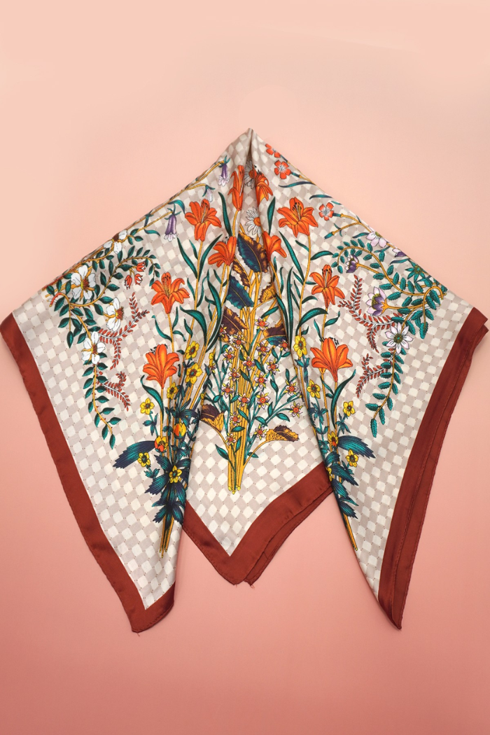 Josslyn Large Floral Print Bandana Scarf