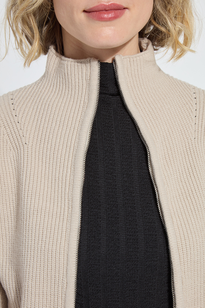 Lyssé Blythe Zip Up Cozy Rib Sweater