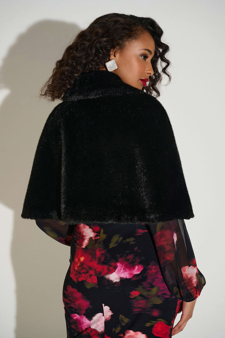 Ribkoff Signature | Faux Fur Cape with Crystal Brooch 253749