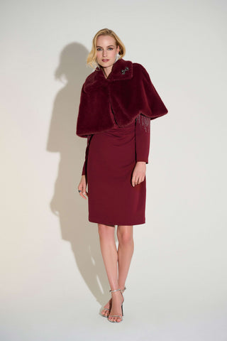 Ribkoff Signature | Faux Fur Cape with Crystal Brooch 253749