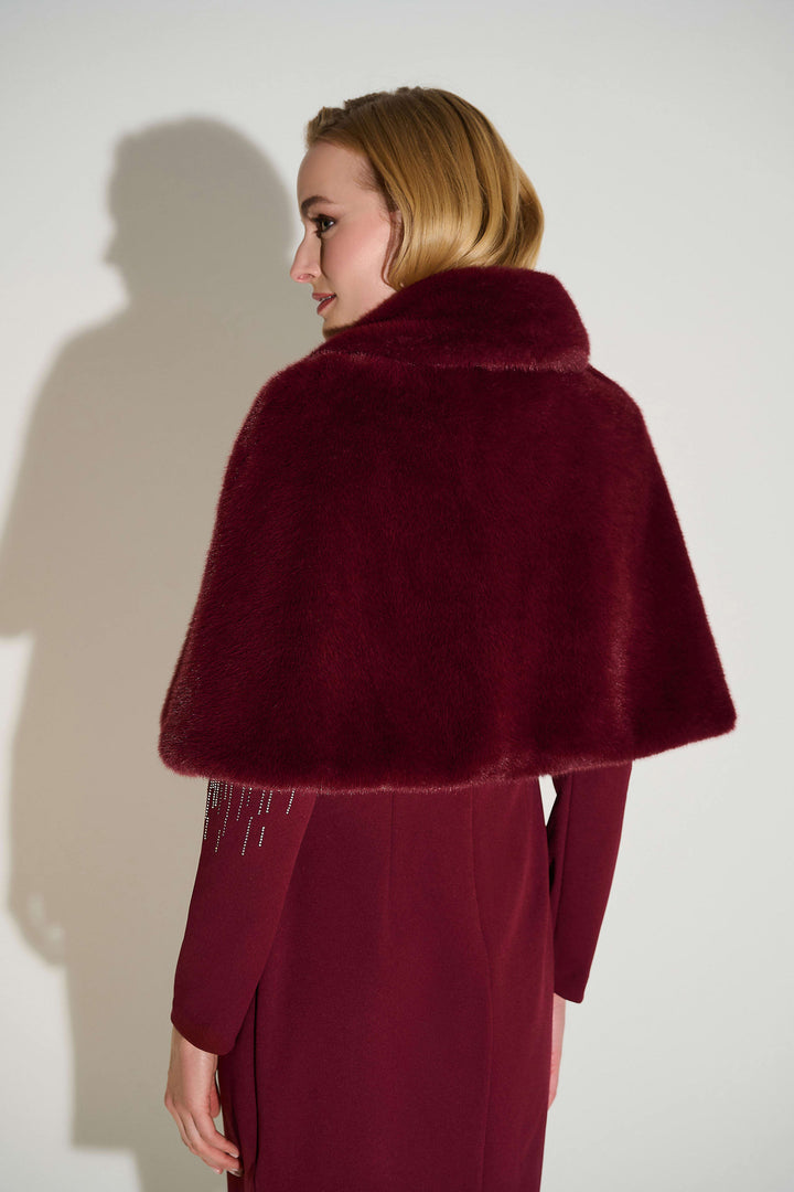 Ribkoff Signature | Faux Fur Cape with Crystal Brooch 253749