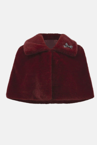 Ribkoff Signature | Faux Fur Cape with Crystal Brooch 253749