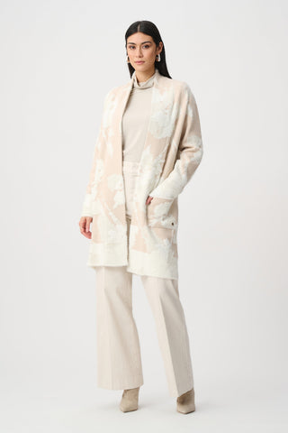 Abstract Jacquard Sweater Knit Long Cardigan Ribkoff 253956F26