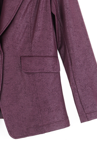 Liquid Leather Signature Pocket Blazer - Plum Clara Sunwoo JK124