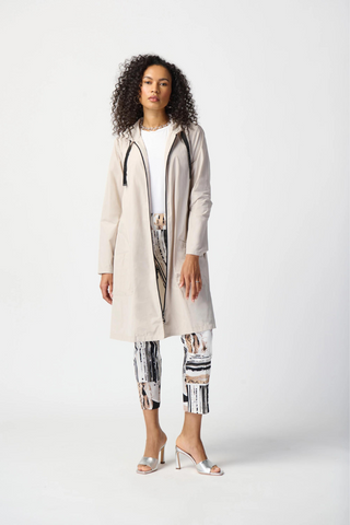 Memory Woven Hooded Trapeze Coat
