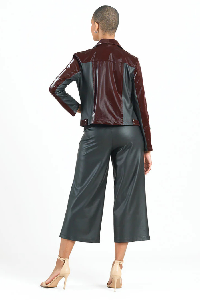 Clara Sunwoo Liquid Leather ™ Panel Zip Cuff Pocket Jacket - Mulberry JK225H