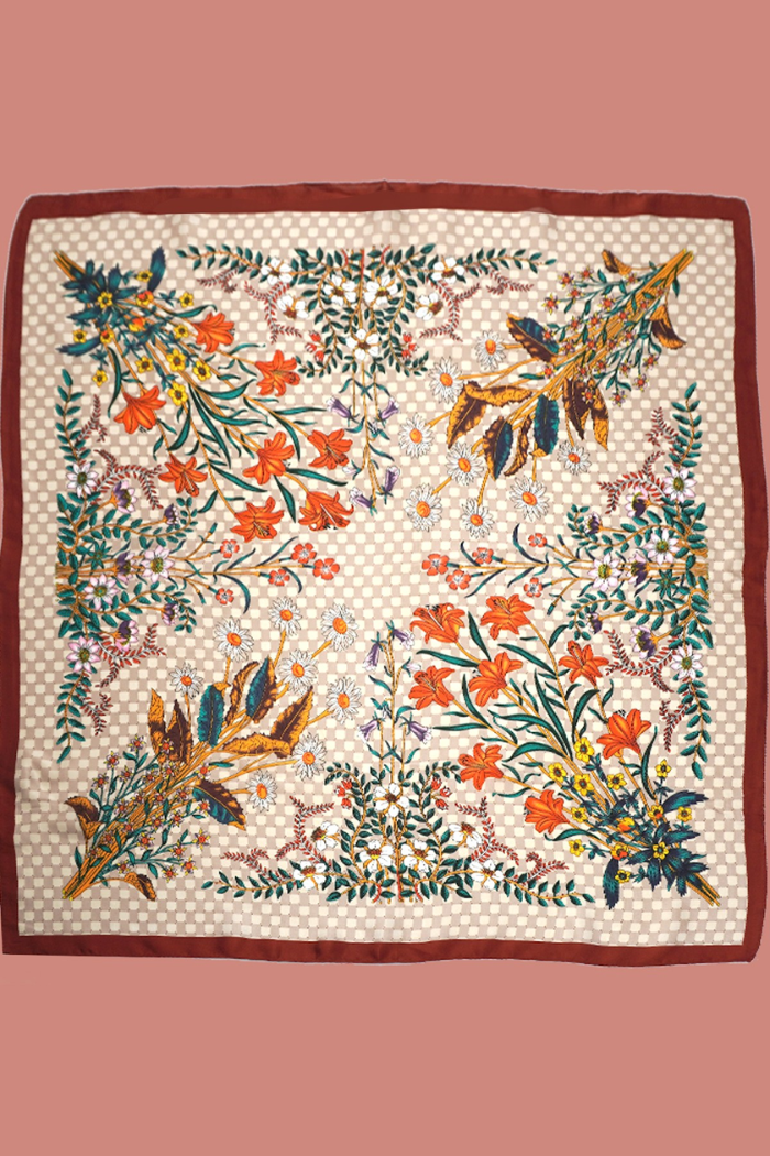 Josslyn Large Floral Print Bandana Scarf
