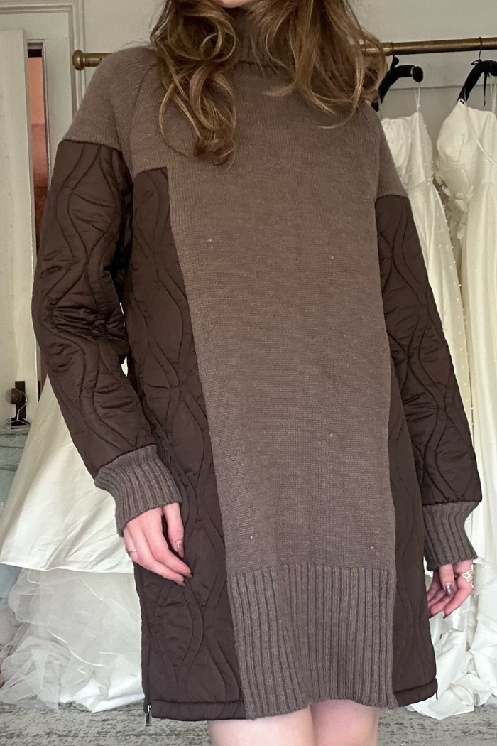 AMS Pure Cairo Sweater Dress Taupe
