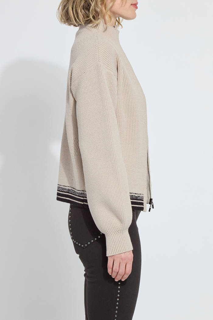 Lyssé Blythe Zip Up Cozy Rib Sweater