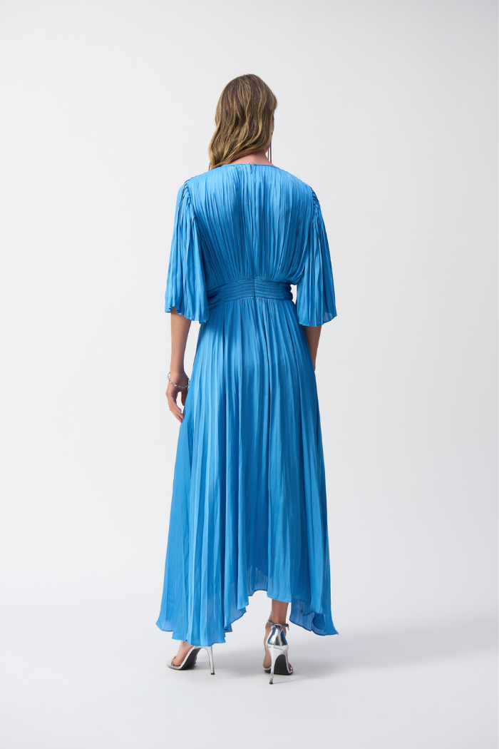 Pleated Satin Midi Dress | Joseph Ribkoff Spring & Summer Style The Dressing Room Pleated Satin Midi Dress | Joseph Ribkoff Spring & Summer Style The Dressing Room