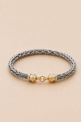 26239-B Two-Tone Woven Link Bracelet