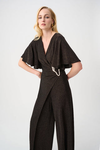 Sparkle Knit Wide Leg Wrap Jumpsuit Ribkoff 263717