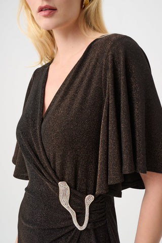 Sparkle Knit Wide Leg Wrap Jumpsuit Ribkoff 263717