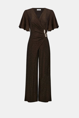Sparkle Knit Wide Leg Wrap Jumpsuit Ribkoff 263717